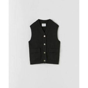 Zara Girls Buttoned Knit Waistcoat Sweater Vest Size 13-14 yr Black 8082/702 NWT